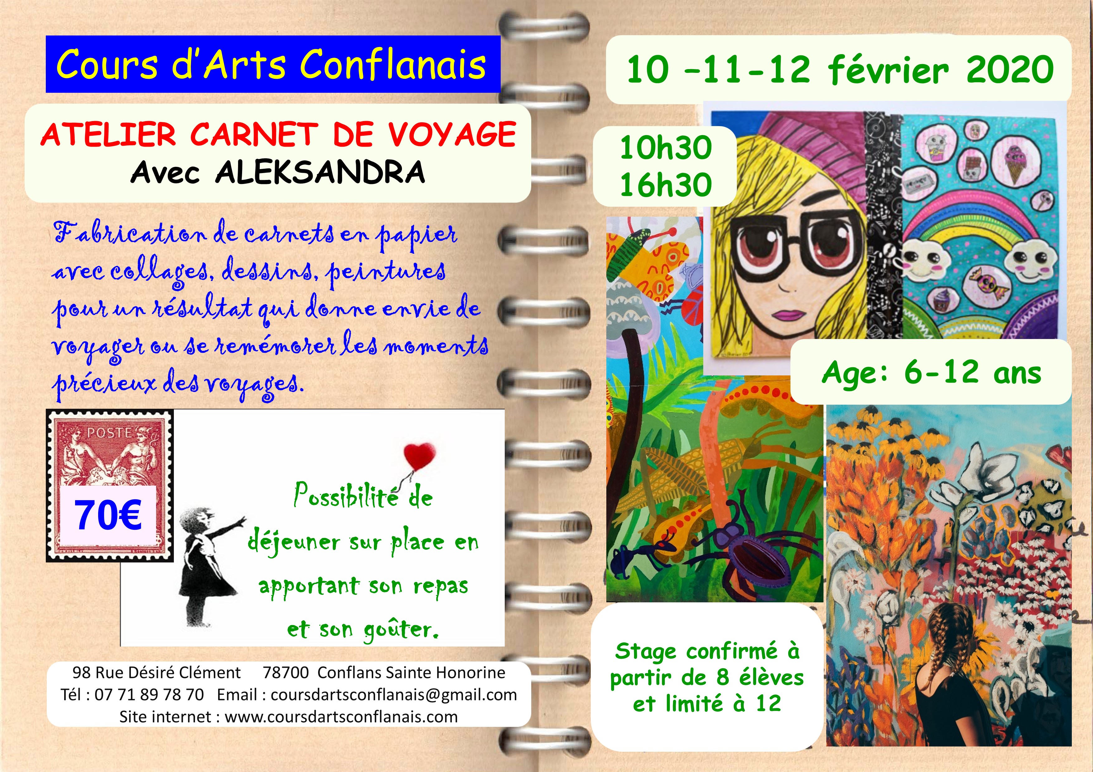 Stage pour enfants - Carnet de voyage - Ville de Conflans-Sainte